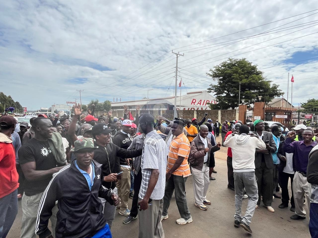 Raiply company workers protest in Eldoret over salaries
