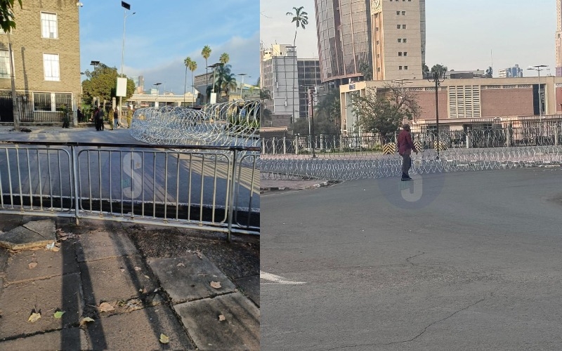 Police cordon off Parliament Buildings with razor wire