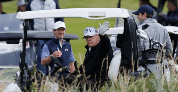 Security tightens as Donald Trump plays golf at Turnberry