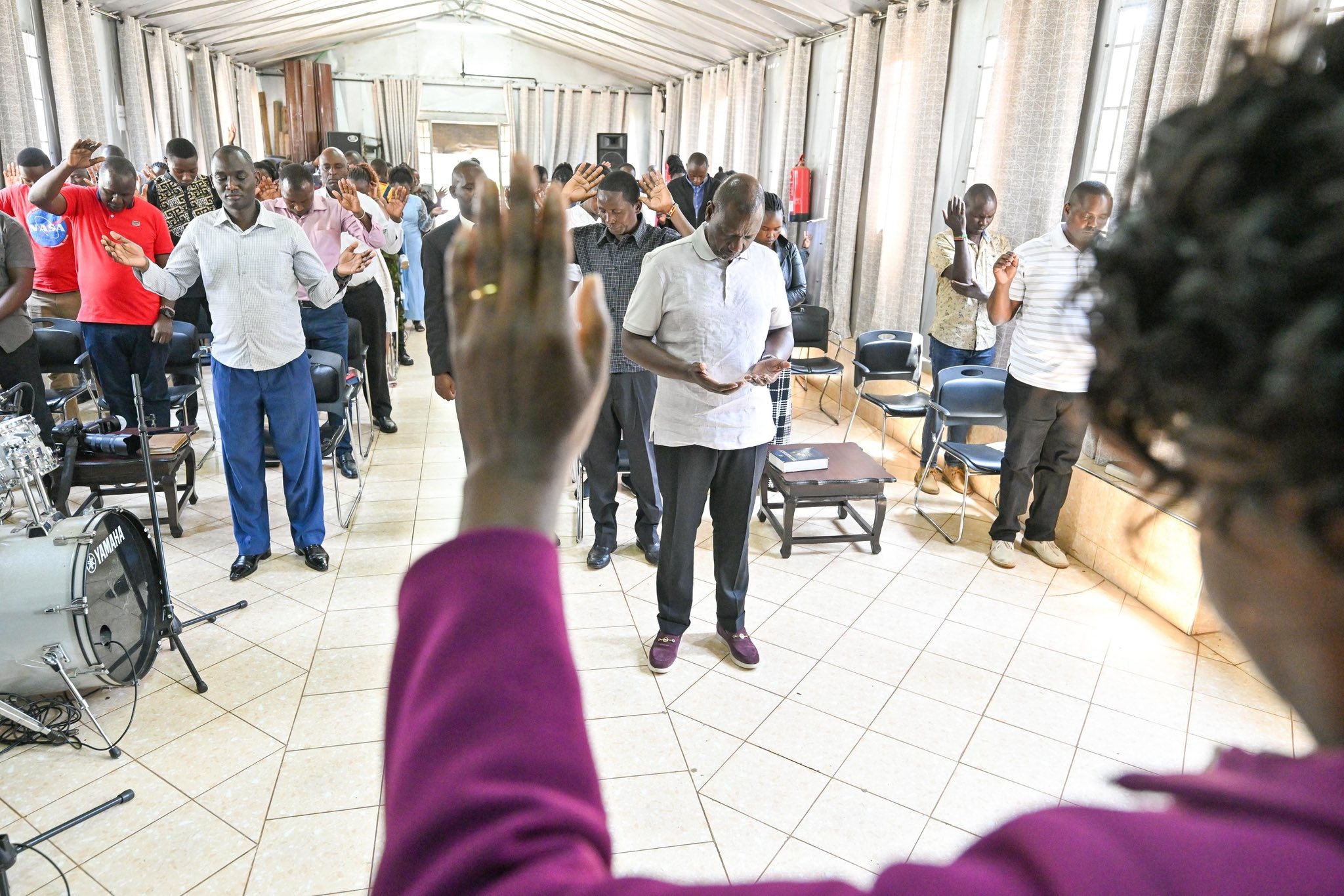 [PHOTOS] Ruto joins State House families in worship