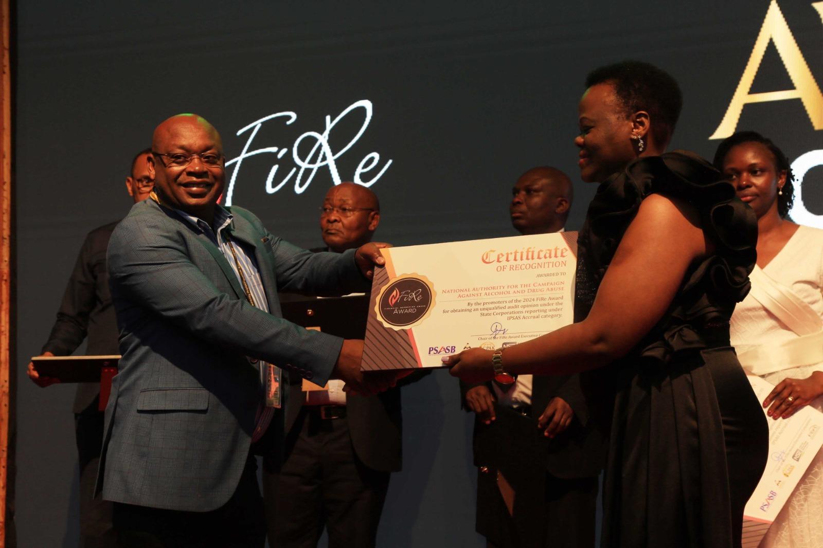 Nacada honoured at FiRe Awards for excellence in financial report