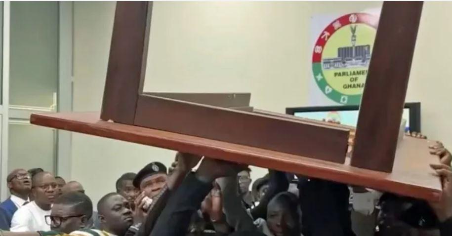 Ghanaian MPs clash in parliament, destroying furniture