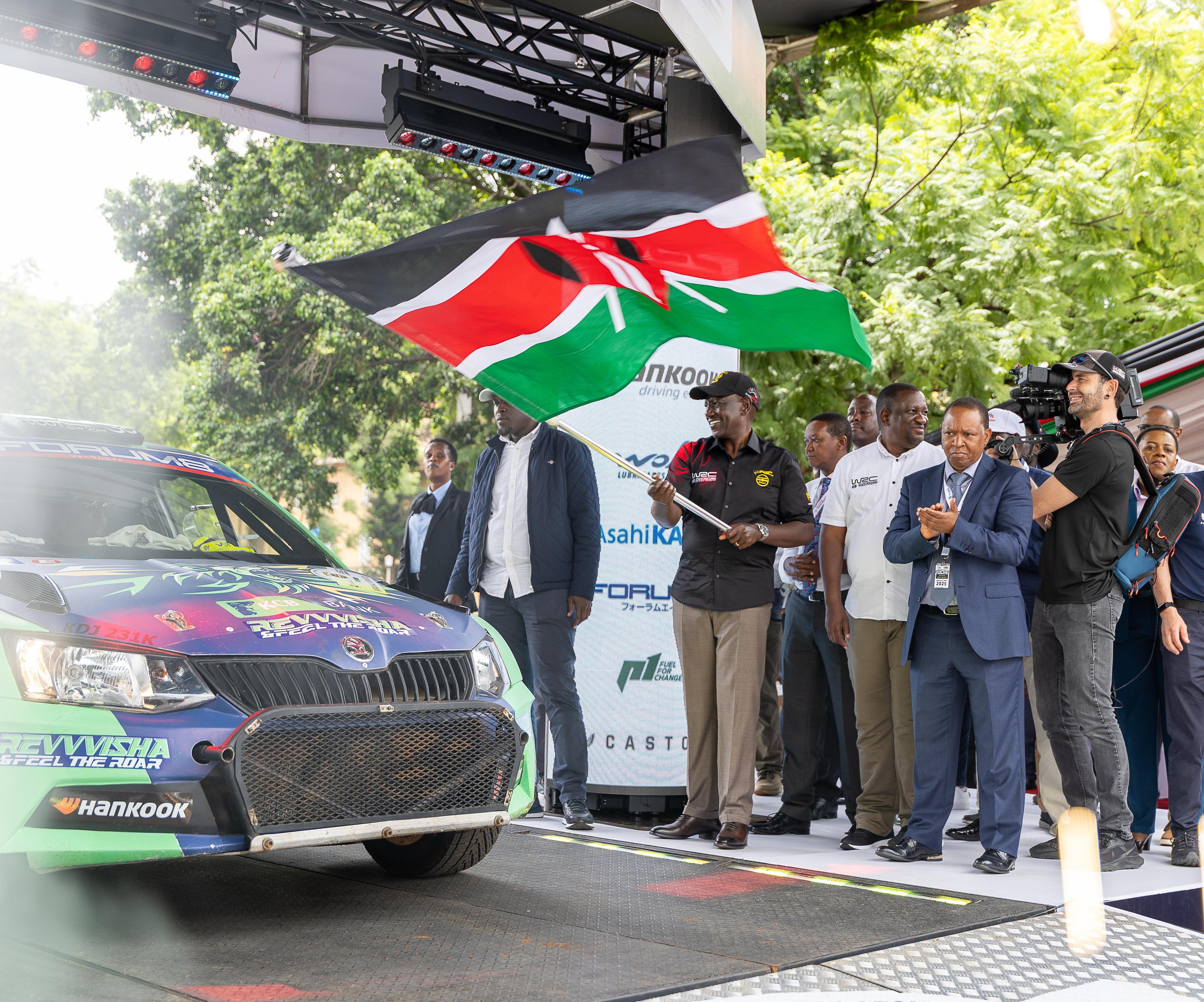 [PHOTOS] The race is on! Ruto flags off WRC Safari Rally 2025