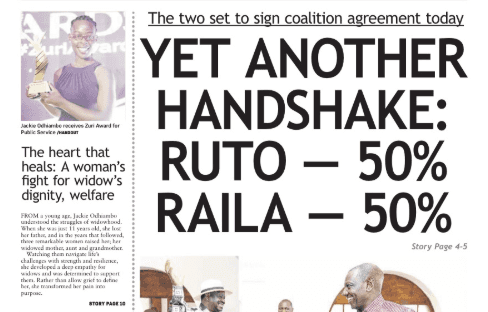 News Brief: Another handshake - Ruto 50%, Raila 50%