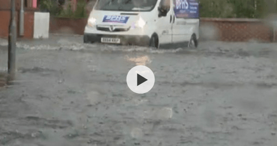 Flash flood hits village as weather warning issued